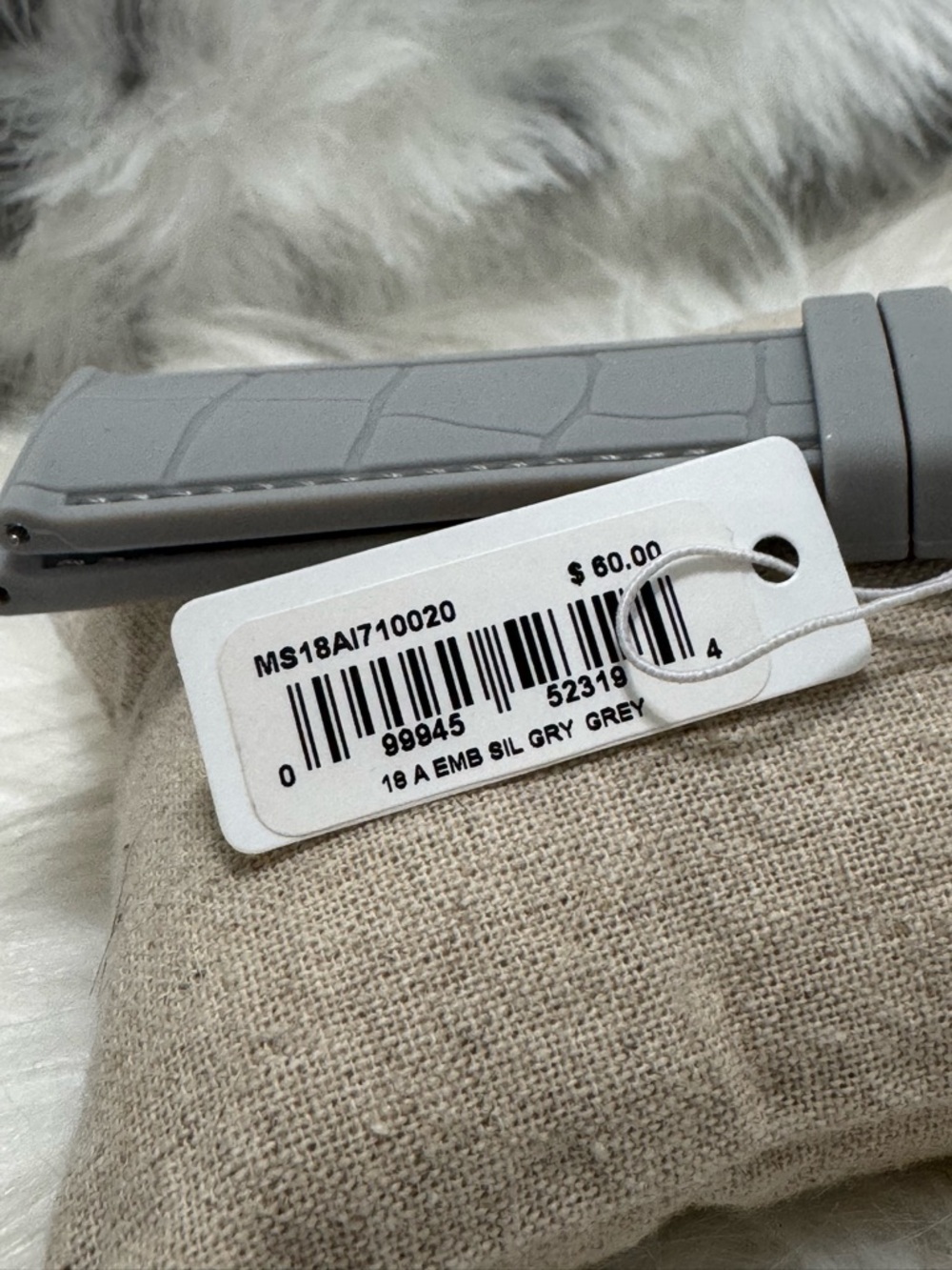NEW wTags Michele 18MM Silicone Watch Band in Silver Grey - Picture 5 of 7